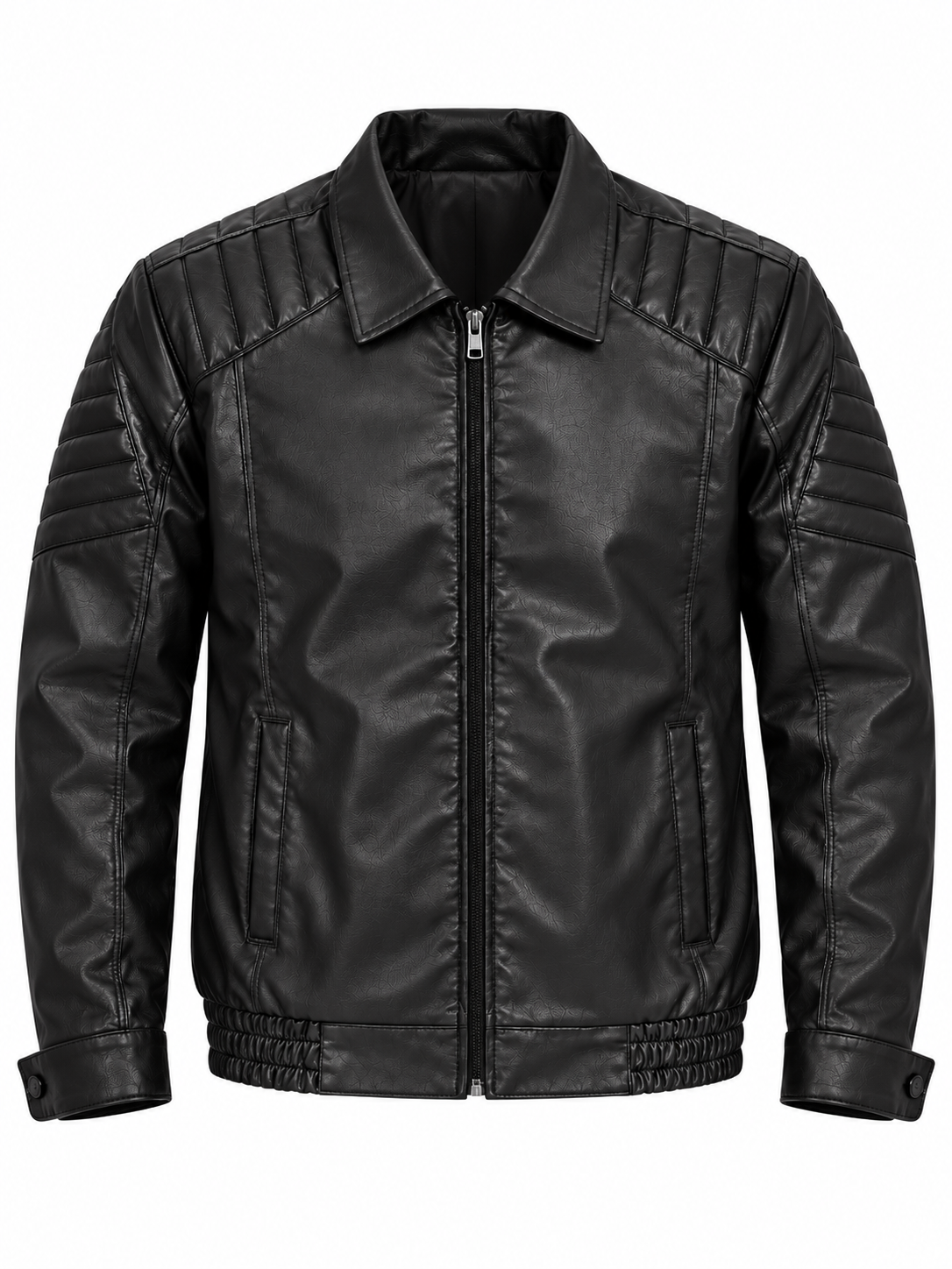black quilted leather jacket product shot black quilted leather jacket product shot