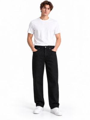 minimalist black jeans catalog portrait