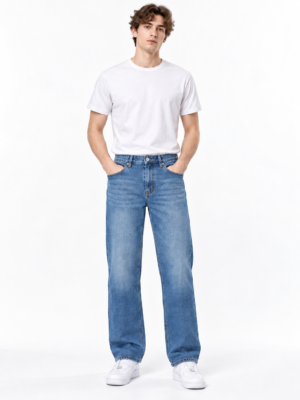 minimalist blue denim lookbook outfit